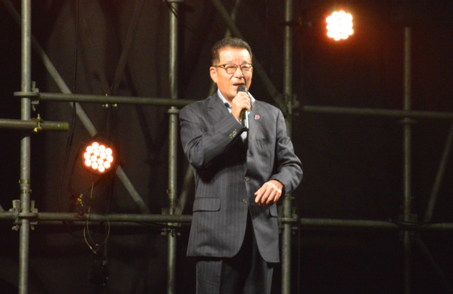前・大阪市長の＜松井一郎氏＞もサプライズゲストとして挨拶。