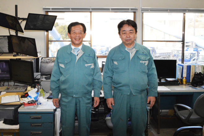 取材にご対応いただいた、同社代表取締役の生田秀一氏（左）と、同社取締役で（株）豊菱の代表取締役でもある福留比呂志氏。